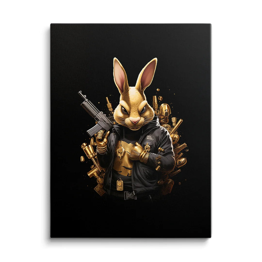 The Rabbit Gangster Bunny Gun Canvas Art – Greattness™
