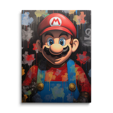 Discover Shop Super Mario Canvas Art, The Super Mario Cartoon Painting Canvas Art, THE SUPER MARIO by Original Greattness™ Canvas Wall Art Print