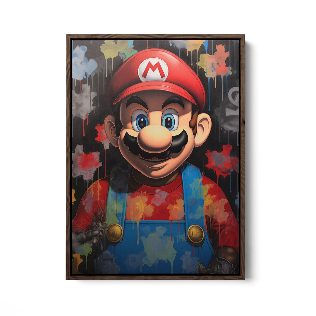 Discover Shop Super Mario Canvas Art, The Super Mario Cartoon Painting Canvas Art, THE SUPER MARIO by Original Greattness™ Canvas Wall Art Print