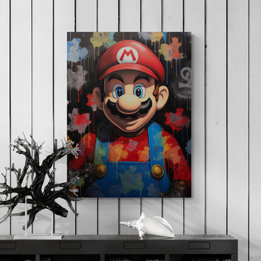 Discover Shop Super Mario Canvas Art, The Super Mario Cartoon Painting Canvas Art, THE SUPER MARIO by Original Greattness™ Canvas Wall Art Print