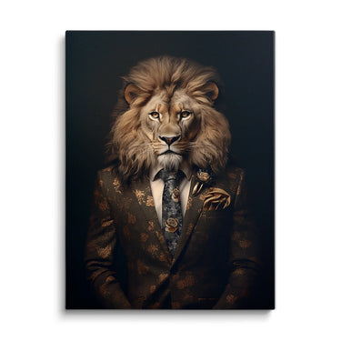 Discover Lion Suit Canvas Art, Luxury Lion In Suit - Original GREATTNESS Art -, LUXURY LION SUIT by Original Greattness™ Canvas Wall Art Print