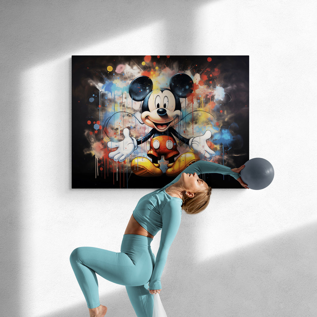 Discover Shop Mickey Mouse Wall Art, Mickey Mouse Colorful Disney Painting Wall Art, MICKEY MOUSE ART by Original Greattness™ Canvas Wall Art Print