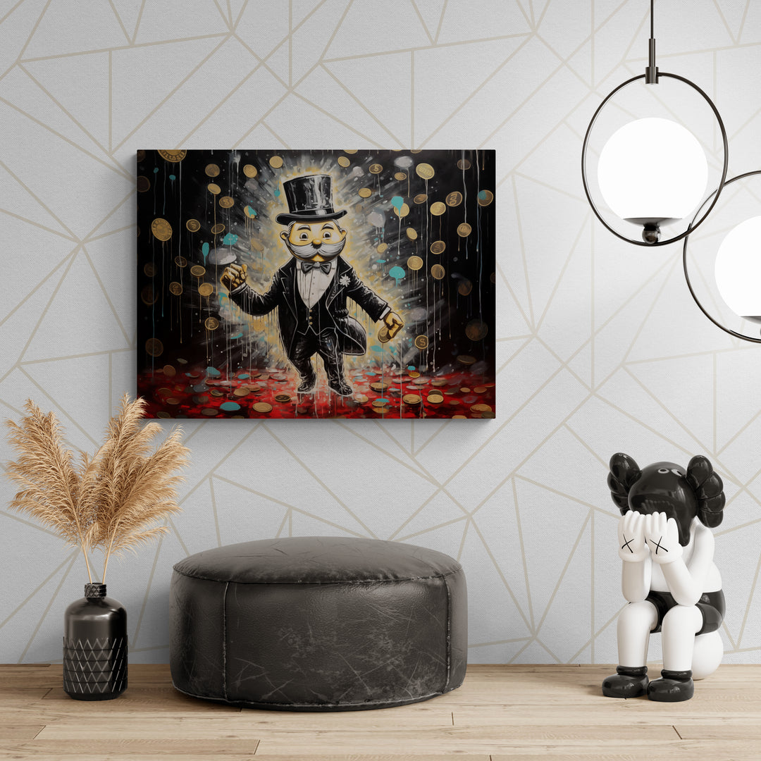 Discover Shop Mr. Monopoly Canvas Art, Mr. Monopoly Bitcoin Money Canvas Art, MONOPOLY DREAM by Original Greattness™ Canvas Wall Art Print