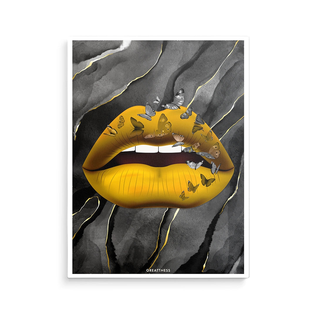 Discover Shop Lips Canvas Art, Butterfly Lips - Modern Lips Canvas Wall Art, BUTTERFLY LIPS by Original Greattness™ Canvas Wall Art Print