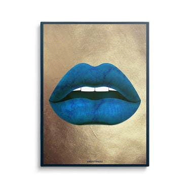 Discover Lips Gold Canvas Wall Art, Culture Lips Gold Canvas Art | Modern Lips Artwork, CULTURE LIPS by Original Greattness™ Canvas Wall Art Print