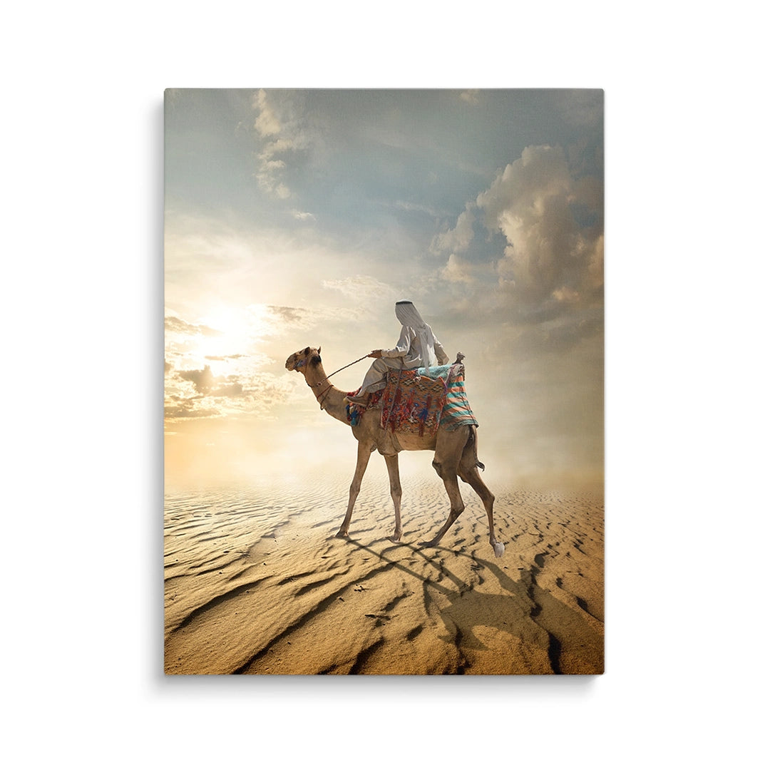 Discover Desert Landscape Canvas Art, Desert Ride - Camel Animal Desert Canvas Art, Desert Ride by Original Greattness™ Canvas Wall Art Print