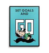 Discover Monopoly Card Canvas Art, Goals and Go - Modern Monopoly Canvas Wall Art, GOALS AND GO by Original Greattness™ Canvas Wall Art Print