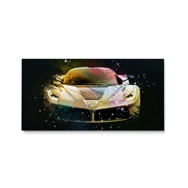 Discover Ferrari Workspace Canvas Art, Gold Ferrari - Sports Car Modern Painting Art, GOLD FERRARI by Original Greattness™ Canvas Wall Art Print