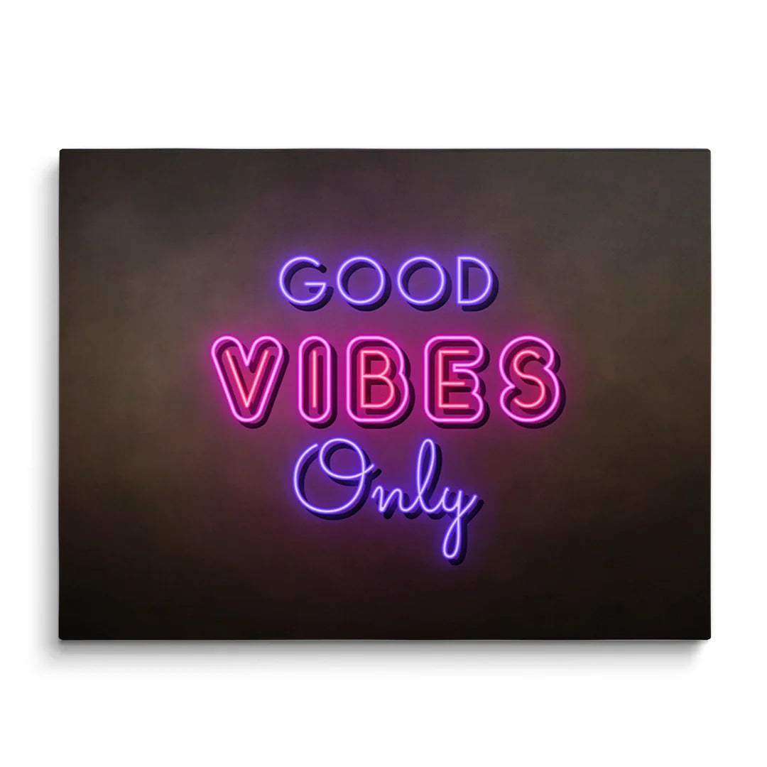 Discover Motivational Canvas Art, Neon Night Light Canvas Wall Art, Good Vibes Only , GOOD VIBES ONLY CANVAS by Original Greattness™ Canvas Wall Art Print