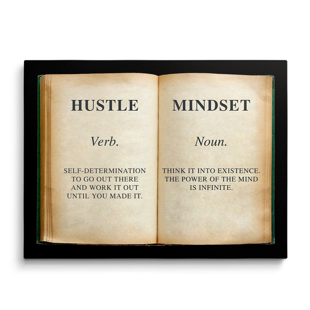 Discover Motivational Canvas Wall Art, Hustle Book Motivational Artwork for Office or Home, HUSTLE BOOK by Original Greattness™ Canvas Wall Art Print