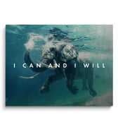 Discover Greattness Original, Motivational Elephant Vintage Canvas Artwork, I Can And I Will by Original Greattness™ Canvas Wall Art Print