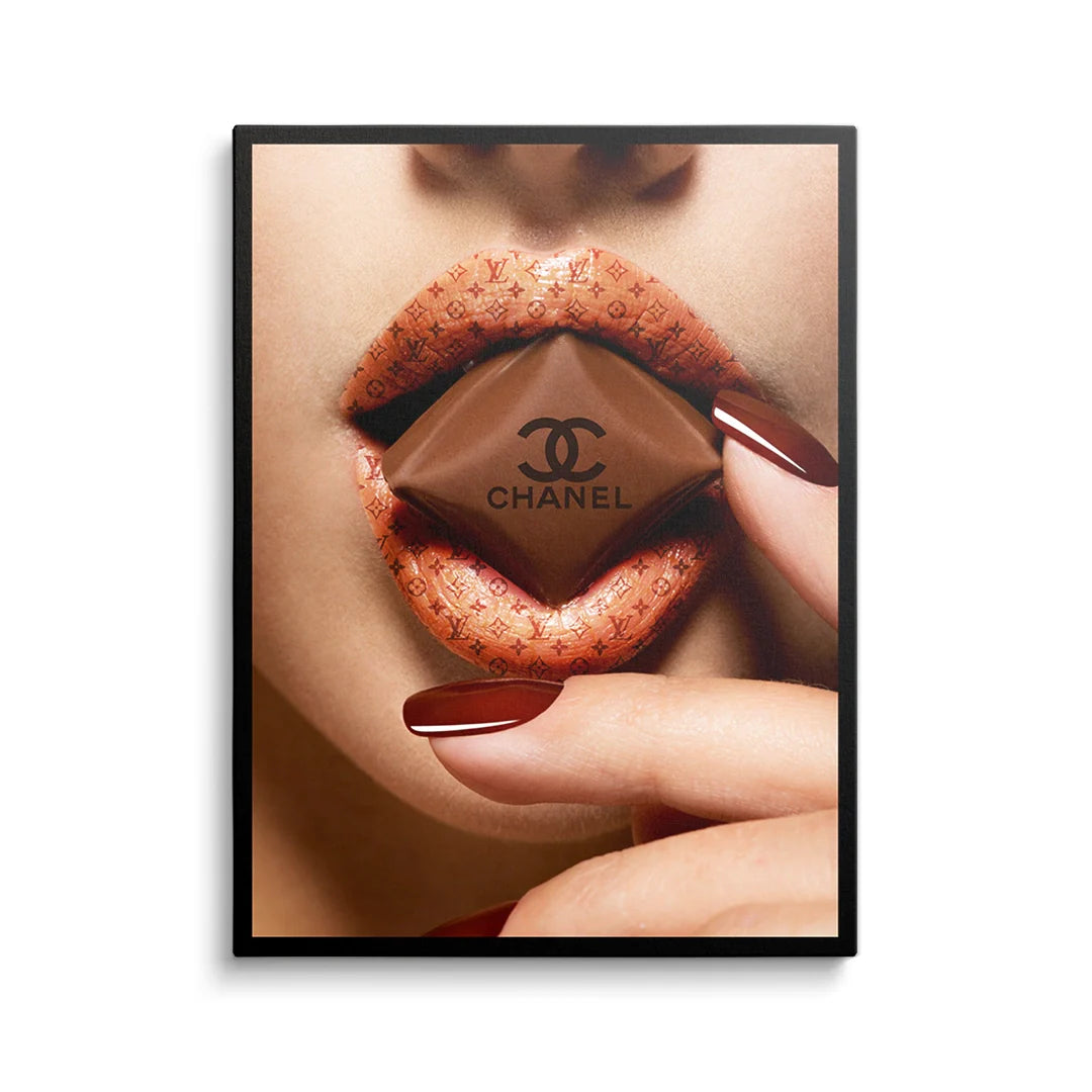 Discover Chanel Lips Canvas Art, La Chocolat, Luxury Fashion Chanel Canvas Wall Art, LA CHOCOLAT CHANEL CANVAS by Original Greattness™ Canvas Wall Art Print