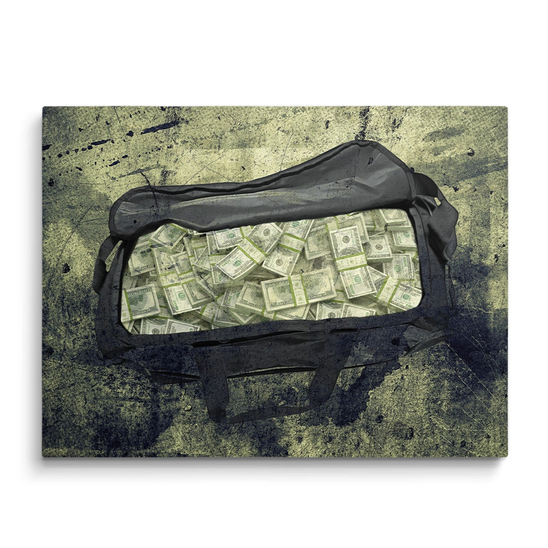 Discover Shop Money Canvas Art, Money Bag Green Money Dollar Bill Canvas Wall Art, MONEY BAG by Original Greattness™ Canvas Wall Art Print