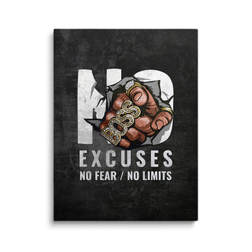 Discover Motivational Canvas Art, No Excuses Motivational Canvas Wall Art, NO EXCUSES CANVAS by Original Greattness™ Canvas Wall Art Print