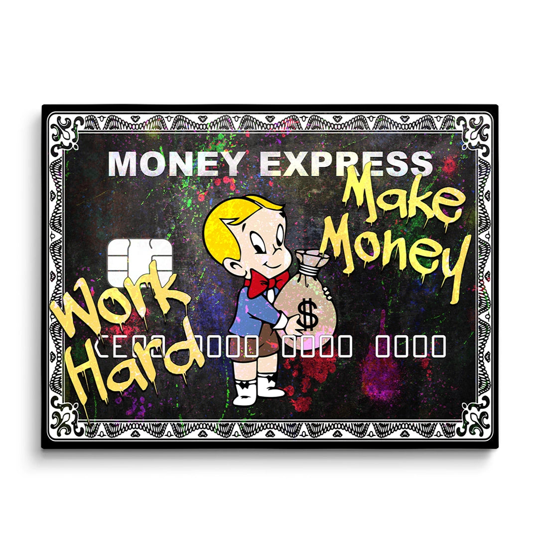 Discover Motivational Amex Card Wall Art, Richie Rich American Express Amex Canvas Art , RICHIE RICH AMEX by Original Greattness™ Canvas Wall Art Print