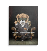 Discover Shop Classic Canvas Art, Stay Classy, Stay Hungry Quote Bear Motivational Canvas Art, STAY CLASSY BEAR by Original Greattness™ Canvas Wall Art Print