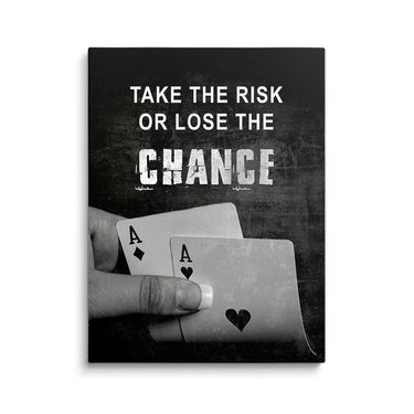 Discover Shop Game Room Canvas Art, Take the Risk, Motivational Play Room Quote Card Canvas Art, RISK OR LOSE CARD GAME by Original Greattness™ Canvas Wall Art Print