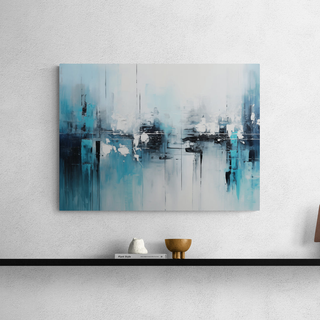 Discover Shop Abstract Canvas Art, Blue Brush Abstract Painting Canvas Art, BLUE BRUSH ABSTRACT by Original Greattness™ Canvas Wall Art Print