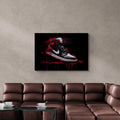 Discover Shop Nike Jordan Canvas Art, Nike Jordan Painting Black Red Canvas Art, RORY NIKE PAINTING by Original Greattness™ Canvas Wall Art Print