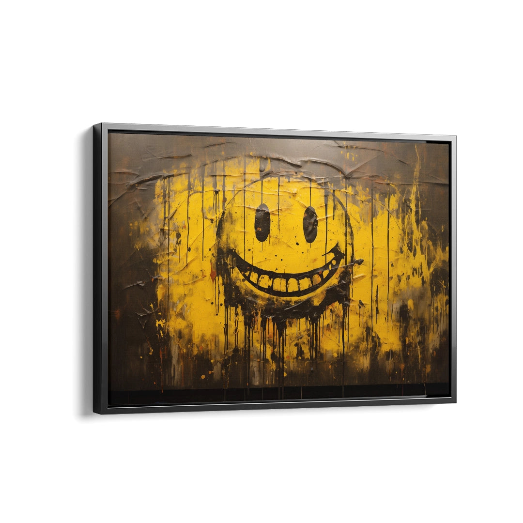 Discover Shop Smiley Canvas Art, Smile Smiley Art Painting Yellow Canvas Art, SMILEY YELLOW PAINTING by Original Greattness™ Canvas Wall Art Print