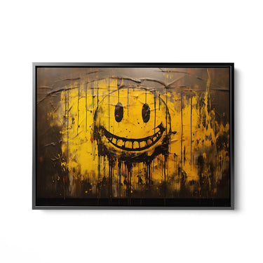 Discover Shop Smiley Canvas Art, Smile Smiley Art Painting Yellow Canvas Art, SMILEY YELLOW PAINTING by Original Greattness™ Canvas Wall Art Print