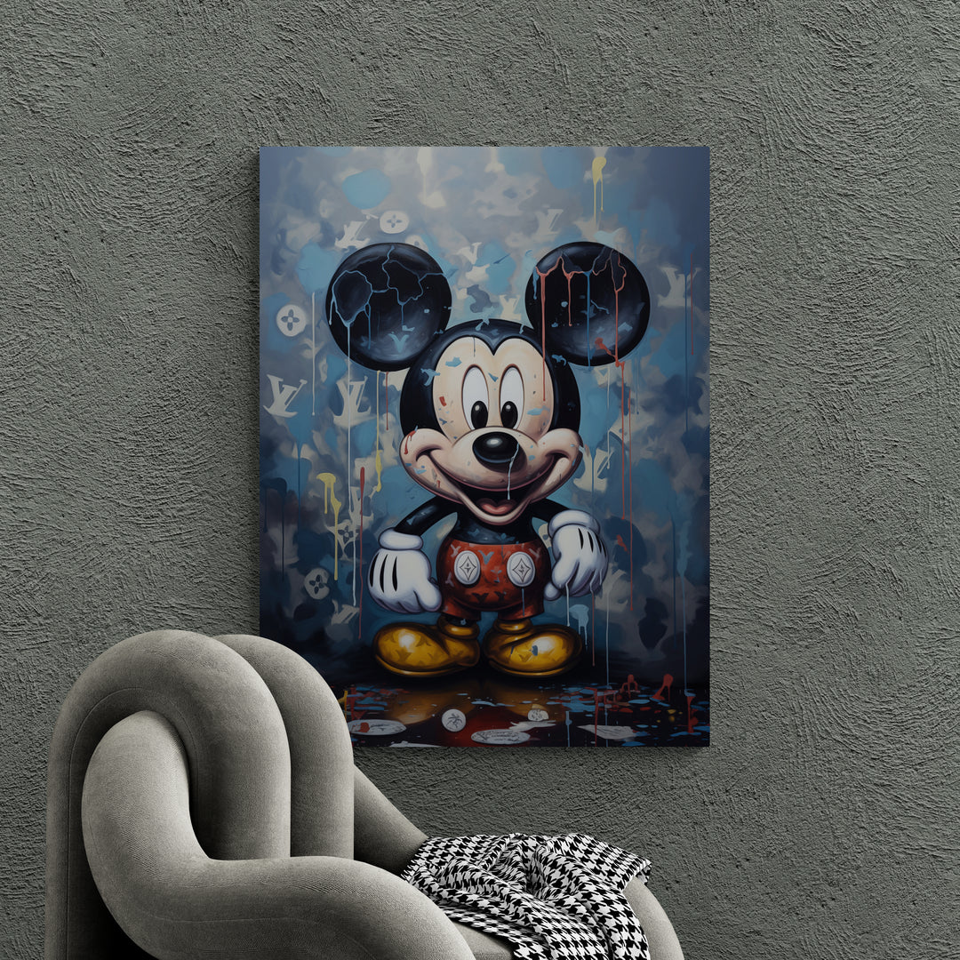 Discover Mickey Mouse Canvas Art, Mickey Mouse Louis Vuitton Blue Painting Art, MICKEY VUITTON by Original Greattness™ Canvas Wall Art Print