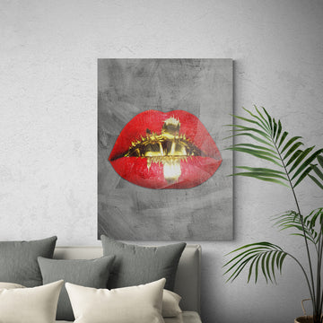 Gold Red Lips
