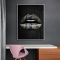 Discover Dollar Lips Canvas Art, Dollar Lips Canvas Art | Money Dollar Lips Wall Art, DOLLAR LIPS by Original Greattness™ Canvas Wall Art Print