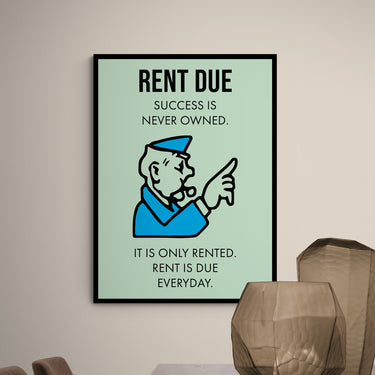 Discover Monopoly Property Canvas Art, Rent Due - Motivational Monopoly Properties Card Wall Art, Monopoly RENT DUE by Original Greattness™ Canvas Wall Art Print