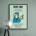 Discover Monopoly Property Canvas Art, Rent Due - Motivational Monopoly Properties Card Wall Art, Monopoly RENT DUE by Original Greattness™ Canvas Wall Art Print