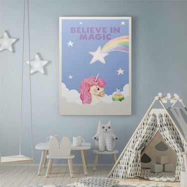 Discover Kids Canvas Wall Art, Believe in Magic Kids Canvas Art | Motivational Kids Wall Art , BELIEVE IN MAGIC by Original Greattness™ Canvas Wall Art Print