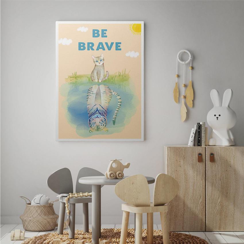BE BRAVE - Motivational, Inspirational & Modern Canvas Wall Art - Greattness