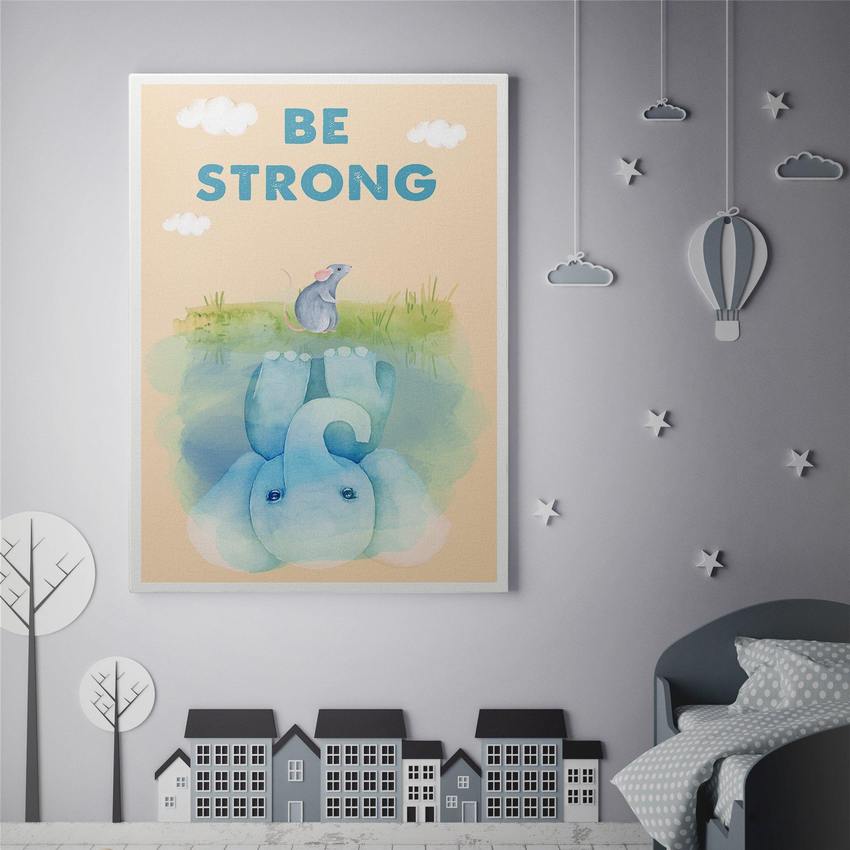 Discover Kids Canvas Wall Art, Be Strong Kids Canvas Art | Motivational Kids Canvas Wall Art , BE STRONG by Original Greattness™ Canvas Wall Art Print