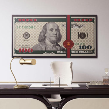 Discover Shop Money Dollar Canvas Art, The Money Bundle Canvas Art | Motivational Money Canvas Wall Art , THE MONEY BUNDLE by Original Greattness™ Canvas Wall Art Print