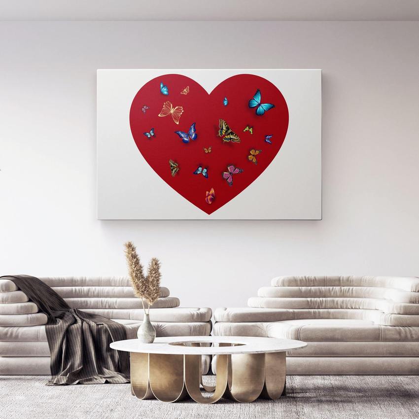 BUTTERFLY HEART - Motivational, Inspirational & Modern Canvas Wall Art - Greattness