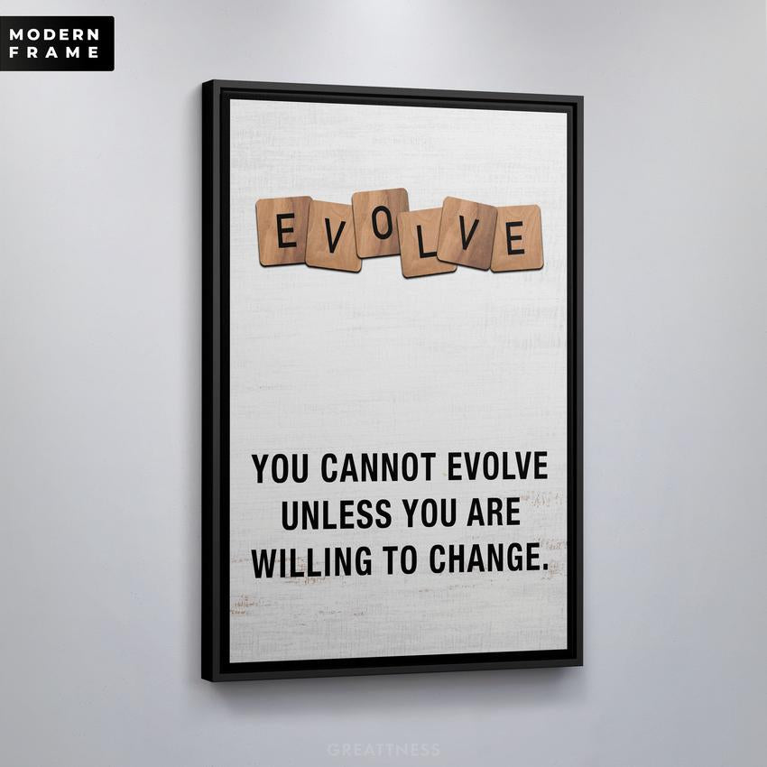 EVOLVE (BLOCK EDITION) - Motivational, Inspirational & Modern Canvas Wall Art - Greattness
