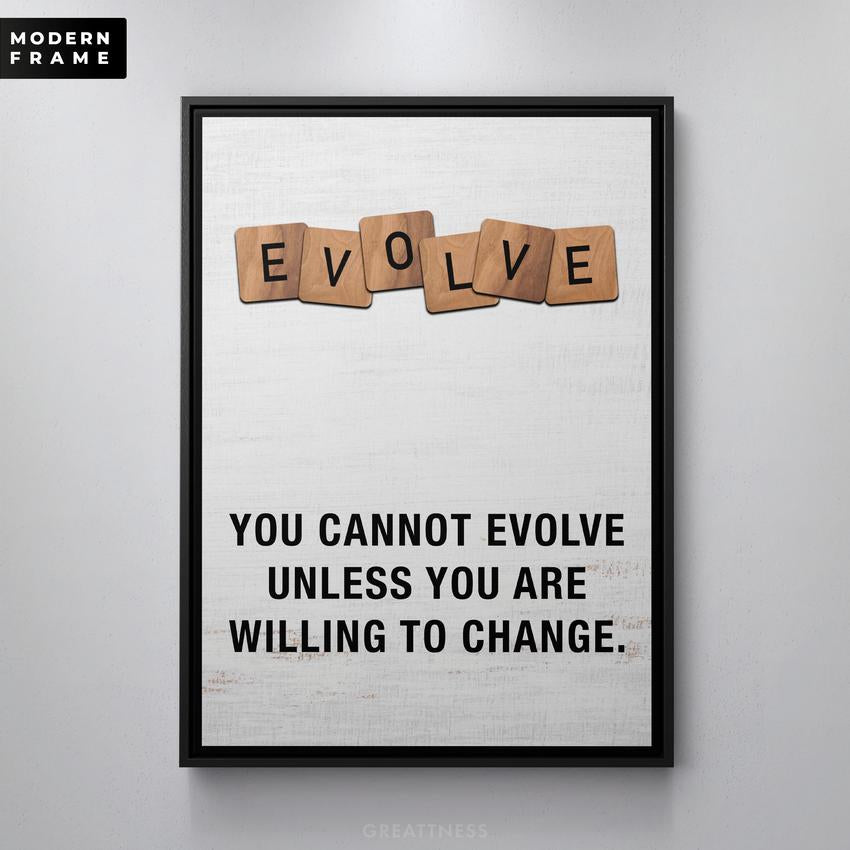 EVOLVE (BLOCK EDITION) - Motivational, Inspirational & Modern Canvas Wall Art - Greattness