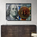 Discover Shop Bitcoin Canvas Art, Franks x Bitcoin - Money Canvas Wall Art, FRANKS X BITCOIN by Original Greattness™ Canvas Wall Art Print