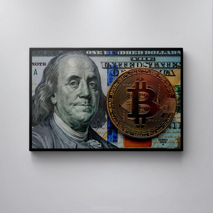 FRANKS X BITCOIN - Motivational, Inspirational & Modern Canvas Wall Art - Greattness
