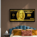Discover Shop Money Wall Art, Gold Dollar - Money Dollar Canvas Wall Artwork, GOLD DOLLAR by Original Greattness™ Canvas Wall Art Print