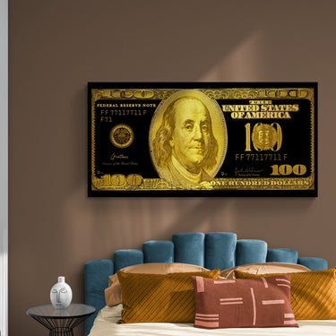 Discover Shop Money Wall Art, Gold Dollar - Money Dollar Canvas Wall Artwork, GOLD DOLLAR by Original Greattness™ Canvas Wall Art Print