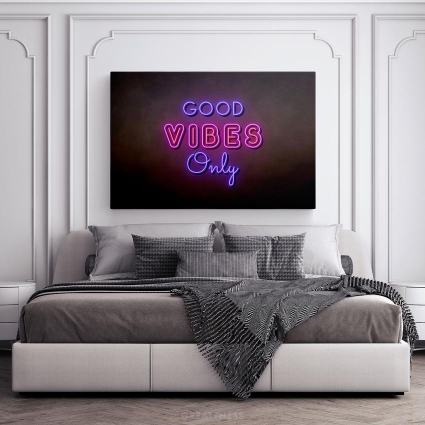 GOOD VIBES ONLY - Motivational, Inspirational & Modern Canvas Wall Art - Greattness