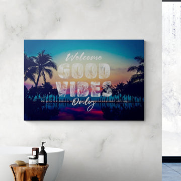 GOOD VIBES ONLY II - Motivational, Inspirational & Modern Canvas Wall Art - Greattness