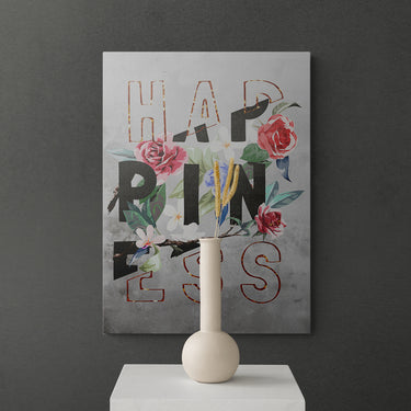 Discover Motivational Canvas Art, Motivational Quote Sign Happiness Canvas Wall Art, HAPPINESS ROSE CANVAS by Original Greattness™ Canvas Wall Art Print