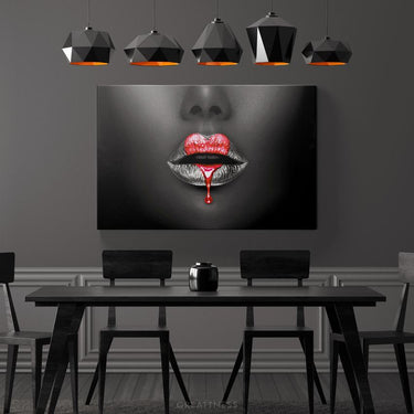 Discover Elegant Luxury Canvas Art, Elegant Heart Red Lips Women Canvas Wall Art, Elegant HEART LIPS by Original Greattness™ Canvas Wall Art Print