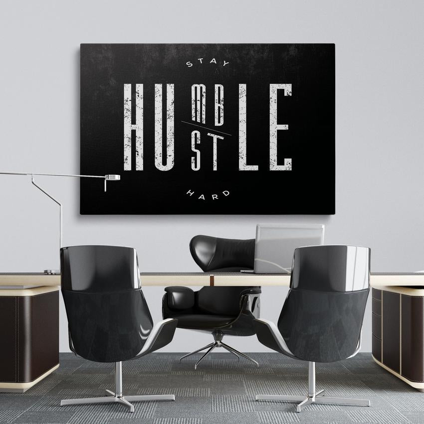 HUMBLE HUSTLE - Motivational, Inspirational & Modern Canvas Wall Art - Greattness