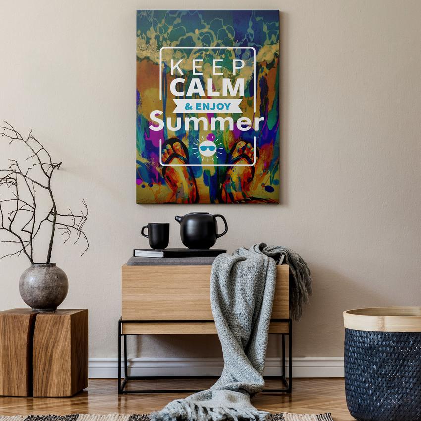 KEEP CALM & ENJOY SUMMER - Motivational, Inspirational & Modern Canvas Wall Art - Greattness
