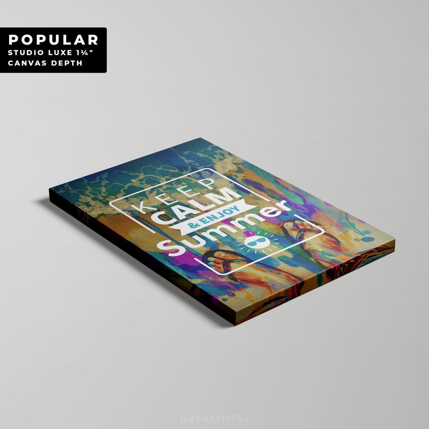 KEEP CALM & ENJOY SUMMER - Motivational, Inspirational & Modern Canvas Wall Art - Greattness