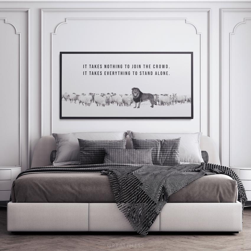LION AMONGST SHEEP - Motivational, Inspirational & Modern Canvas Wall Art - Greattness