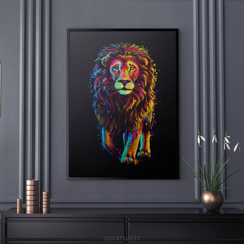 LION AURA - Motivational, Inspirational & Modern Canvas Wall Art - Greattness